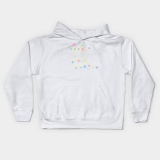 Gemini Zodiac Constellation in Rainbow Pastels Kids Hoodie